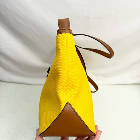 Michael Kors Kempton Bright Yellow Tote Bag Purse - Picture 4 of 10